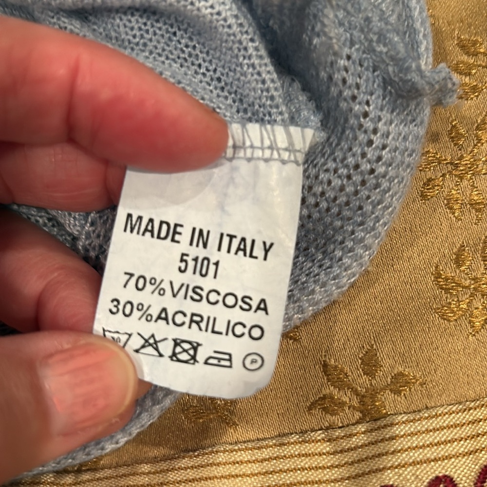 Bella Amore Light Blue Sweater with Studded Accents,
Viscose/Acrylic blend, XL - Picture 8 of 10